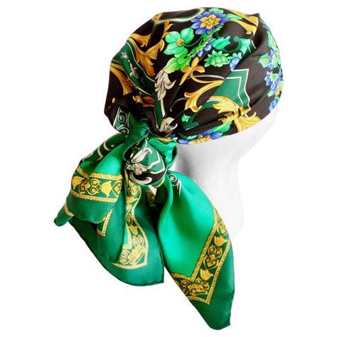 versace vintage green beaded gown|gianni Versace vintage silk scarf.